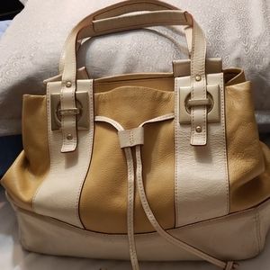Kate Spade Large Camel & Cream Drawstring Bag